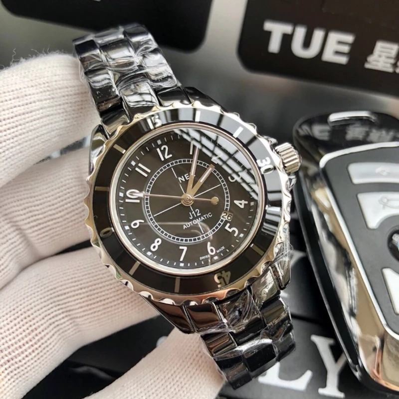 

Brand New Mens 38mm Black White Ceramic Bracelet Sapphire Crystal Automatic Mechanical Analog Watch H1626 H0970 H0685 H0950