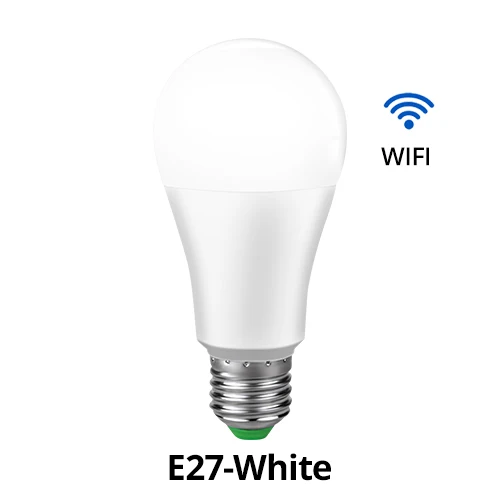 Wifi E27 White Беспроводной Bluetooth умный светодиодный светильник E27/B22 15 Вт Wifi умный светильник с регулируемой яркостью Домашний Светильник ing Quarto APP светодиодный светильник с дистанционным управлением - Испускаемый цвет: Wifi E27 White