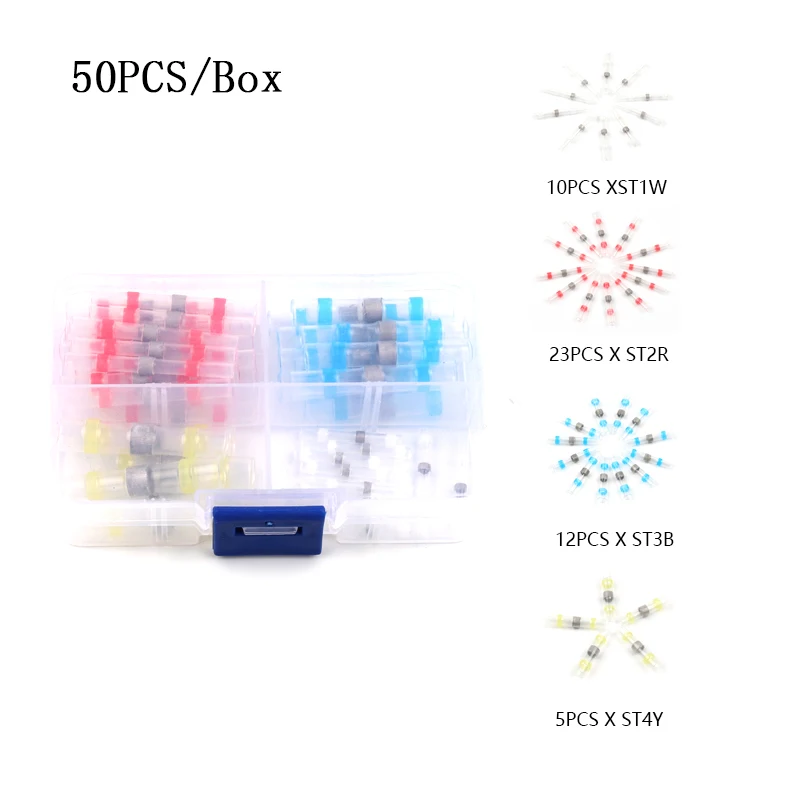 50/100 шт/в штучной упаковке водонепроницаемый термоусадочный припой рукав провода