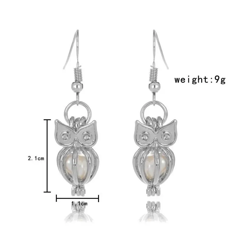 1 пара серьги с жемчугом Oyster подвеска в виде сердца/животных/Совы/клетка цветком