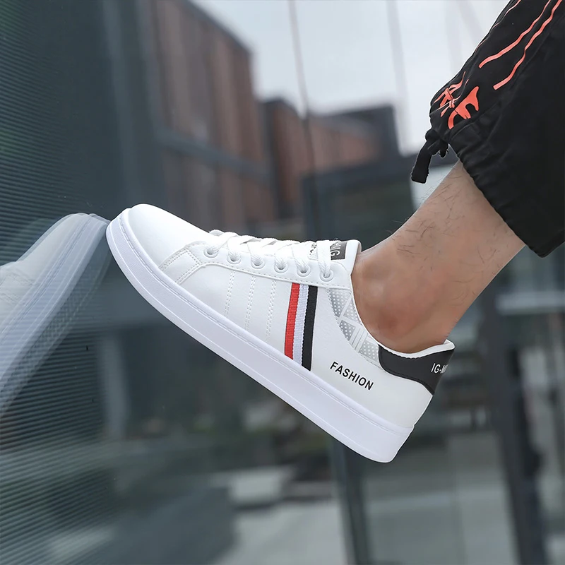 Buqima &amp Мужская Спортивная обувь Белая для учащихся модная Нескользящая