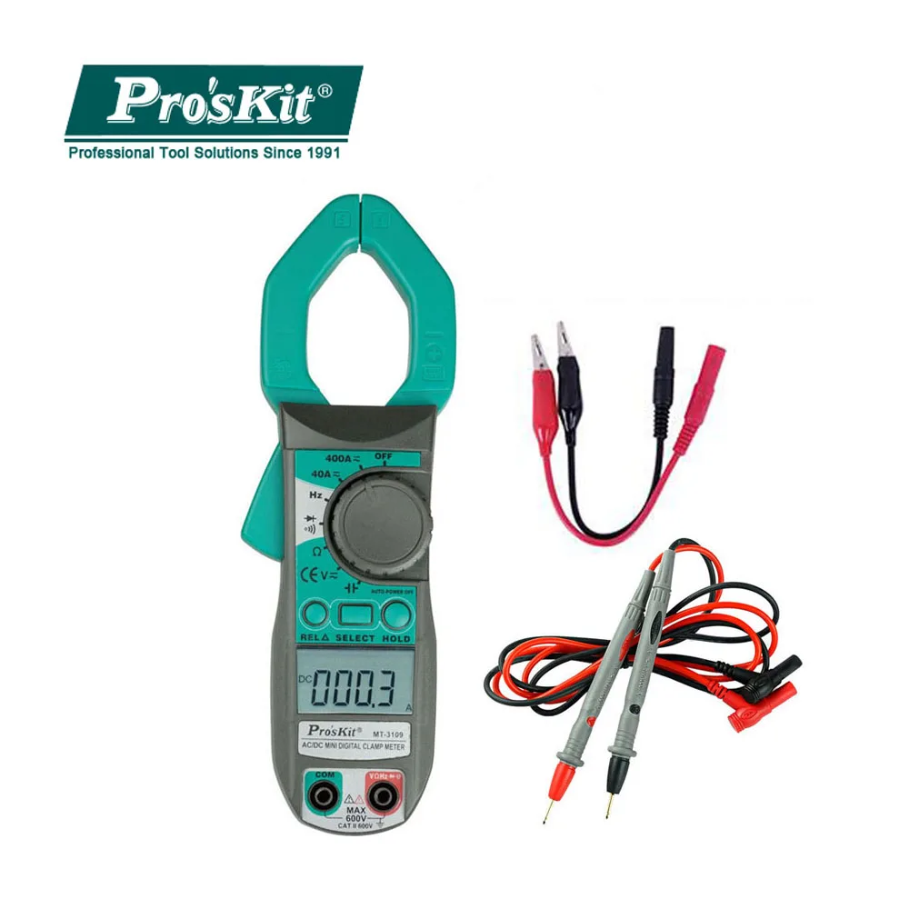 

Pro'sKit MT-3109 Цифровые токоизмерительные Клещи 3 3/4 AC/DC Напряжение ток Ёмкость сопротивление мультиметр Бесконтактный тестер электрика