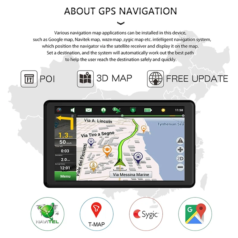 7 Inch 4G Car Dashcam GPS Navigation Android 8.1 Video Recorder Auto Registrar 1080p Dual Camera Loop Recording Navigator ADAS |