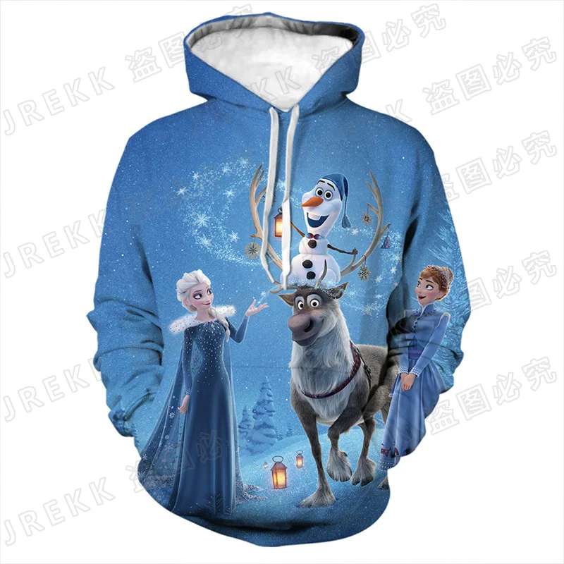 

New Fashion Men Women Children Sweatshirts Cartoon Anime 3D Print Frozen Hoodies Boy Girl Kids Pullover Long Sleeve Casual Tops