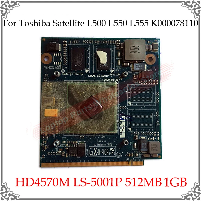 Оригинальная видеокарта HD4570M HD 4570M 512 МБ 1 ГБ для Toshiba Satellite L500 L550 L555 K000078110|card test|card