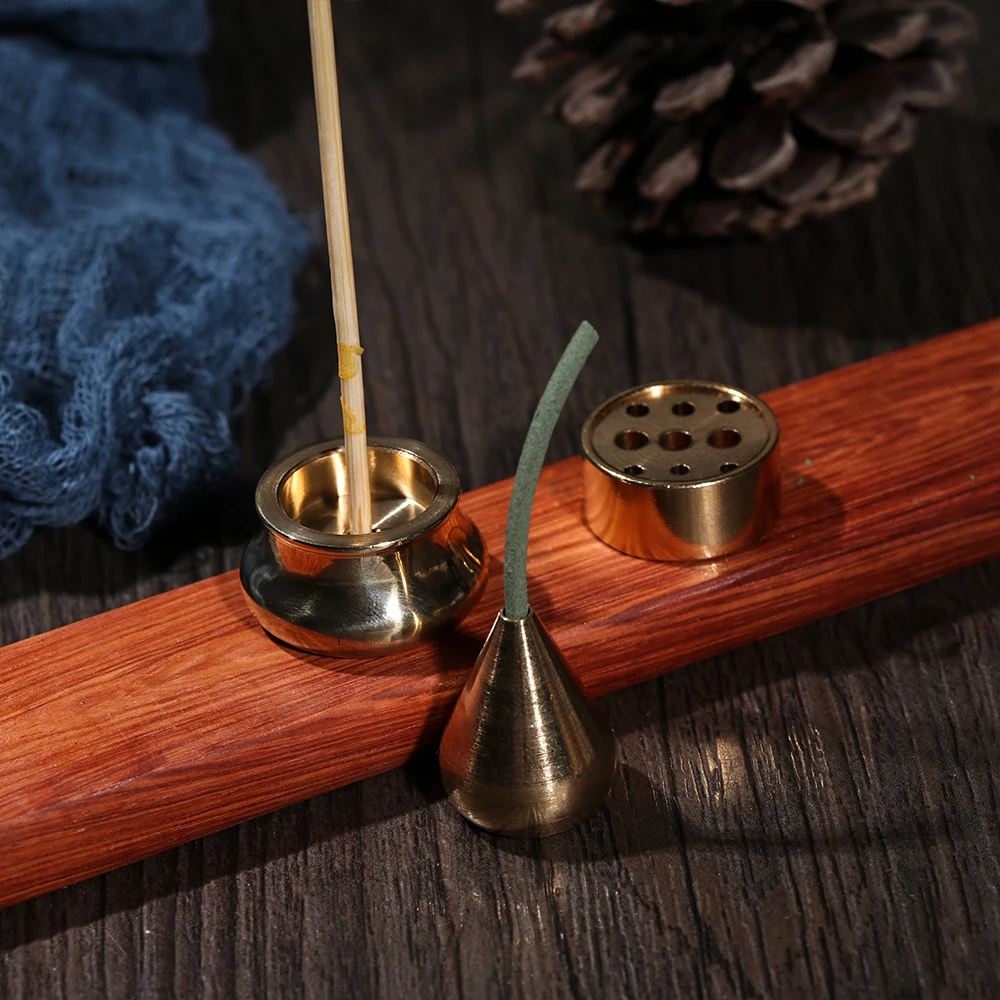 1 шт. мини желтый медный для благовоний держатель Joss stick вставленный курильщик