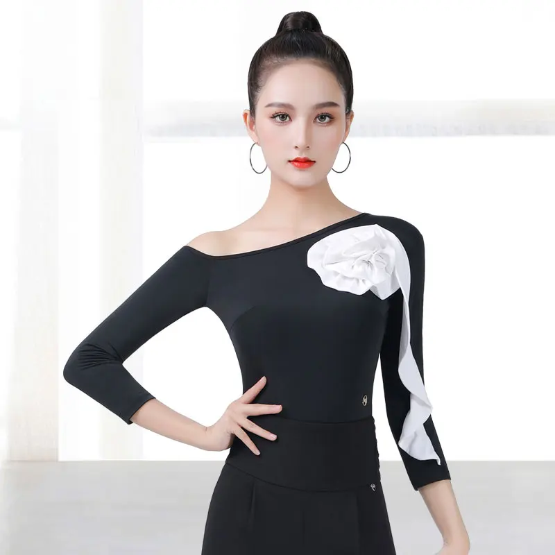 

Excellent Quality Latin Dance Leotard Female Sexy Performance Dancing Shirt Ballroom Cha Cha Samba Practice Dance Clothes