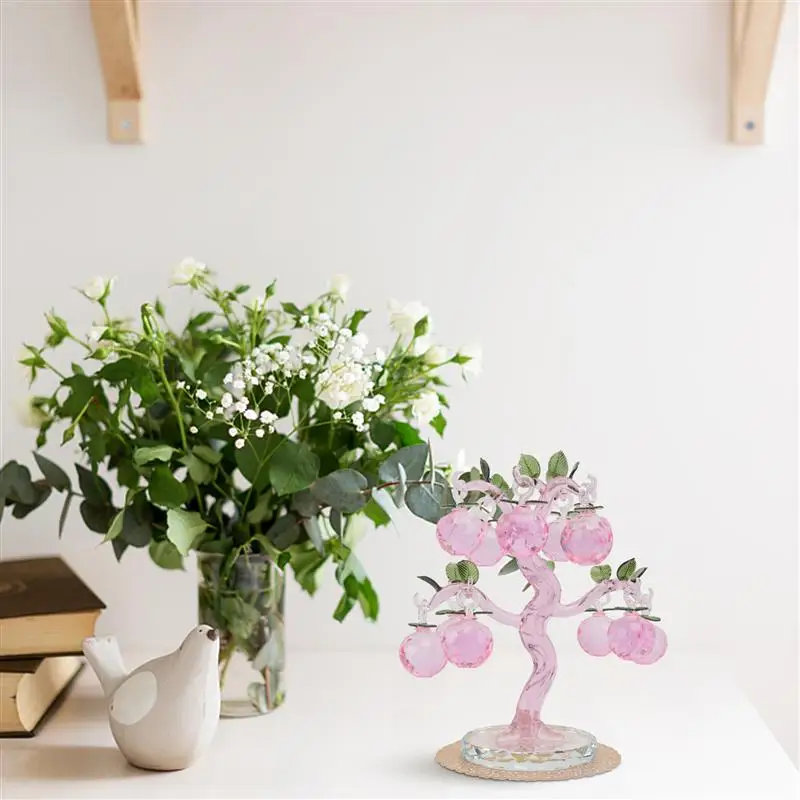 

Crystal Apple Tree Artificial Plant Handicraft Fruit Tree Ornament Desktop Ornament For Home Decorative Miniatures