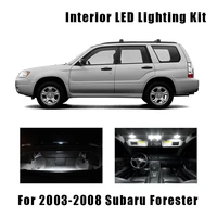 8pcs white car led bulbs interior map dome light kit fit for 2003 2006 2007 2008 subaru forester trunk cargo license plate lamp