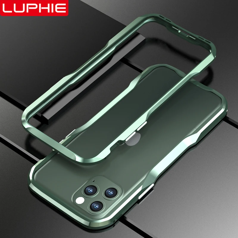 Оригинальный металлический бампер Luphie для iPhone 12 mini 11 Pro Max Xs X 8 7 Plus чехол с