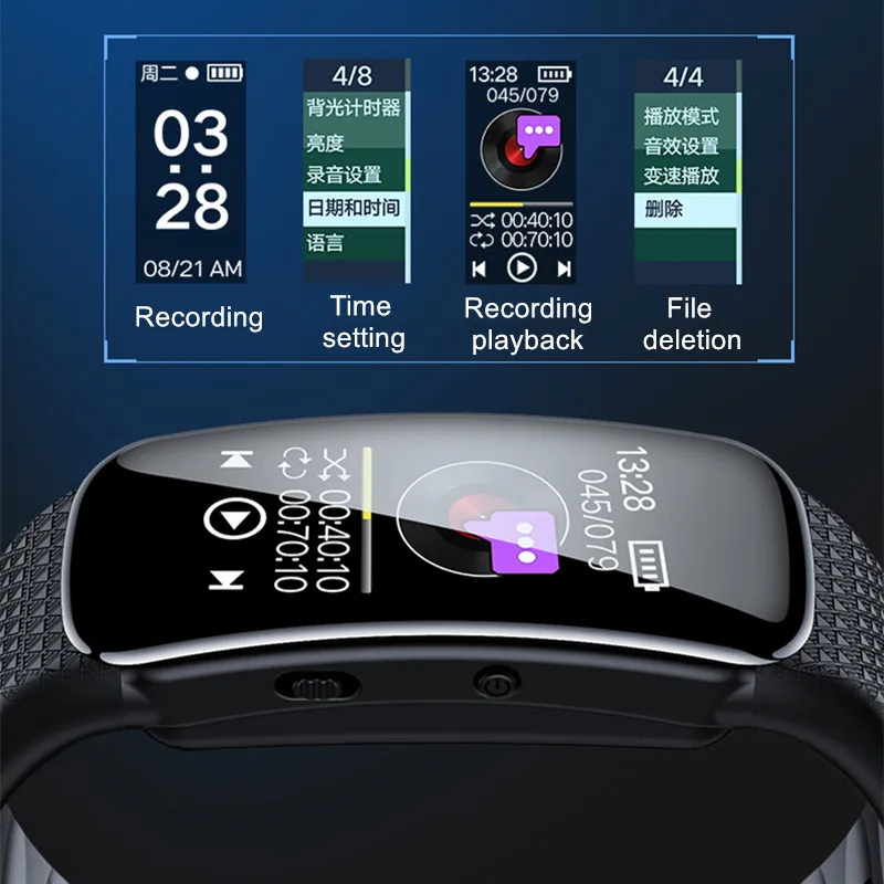 Digital voice Recorder activated Audio recording Smart watch bracelet sport wristband Dictaphone Portable mp3 music player | Электроника