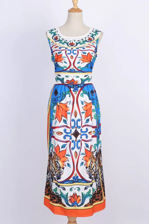 Модные богемные платья-миди с принтом для женщин летние пляжные платья без