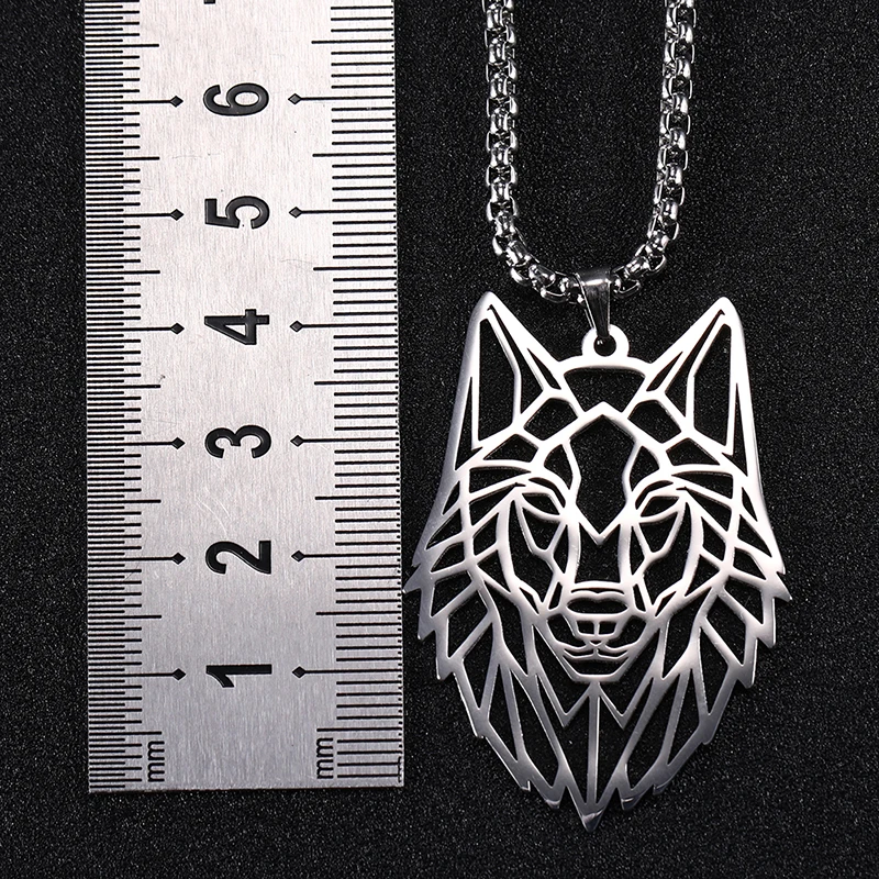 wolf 2 Myshape 316L ювелирные изделия из нержавеющей стали кролик Тигр Леопард волк лиса кошка слеза Единорог из нержавеющей стали наземное животное ожерелье - Окраска металла: wolf 2