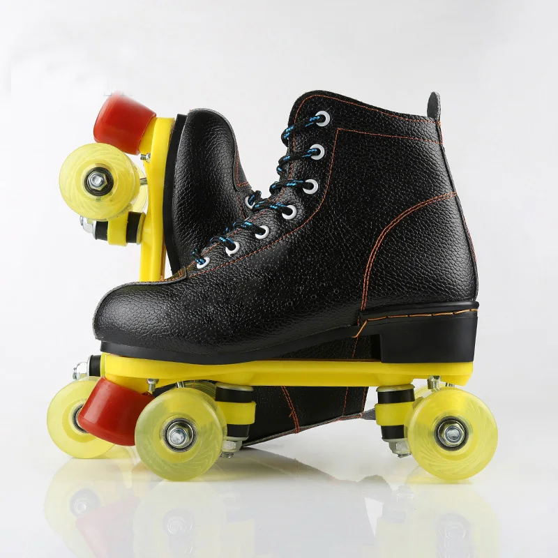 Унисекс двойная линия для взрослых искусственная кожа Quad параллельные фигурные