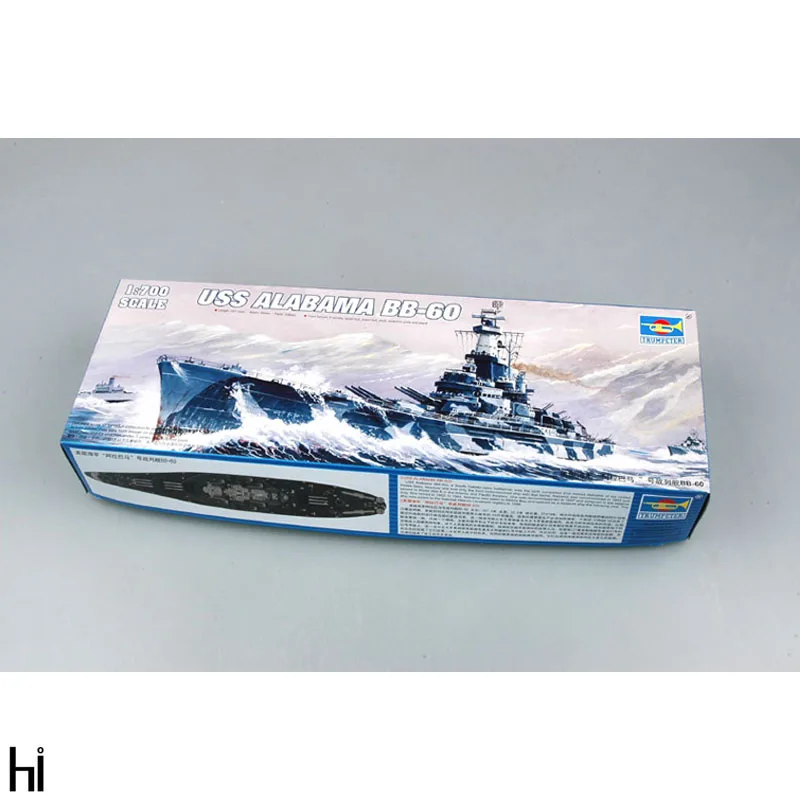 

Trumpeter 05762 1/700 Scale USS Battleship BB-60 Alabama Battleship Handmade Ship Toy Hobby Assembly Plastic Model Building Kit