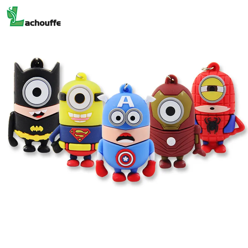 Usb флеш накопитель с изображением миньонов диск usb 2 0 Super hero 4 Гб 64 128 ГБ 16 32 ГБ|USB