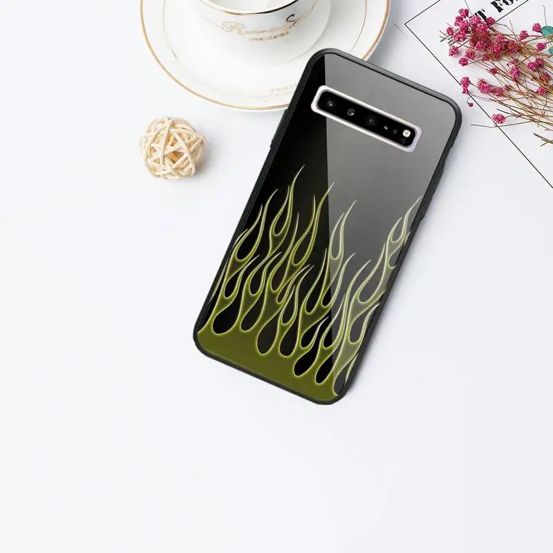 

Flame Glass Phone Case Back Shell For Samsung Galaxy S20 Ultra S10 S9 S8 S7 Plus Edge S10 E Lite Note 8 9 10 Pro Cover