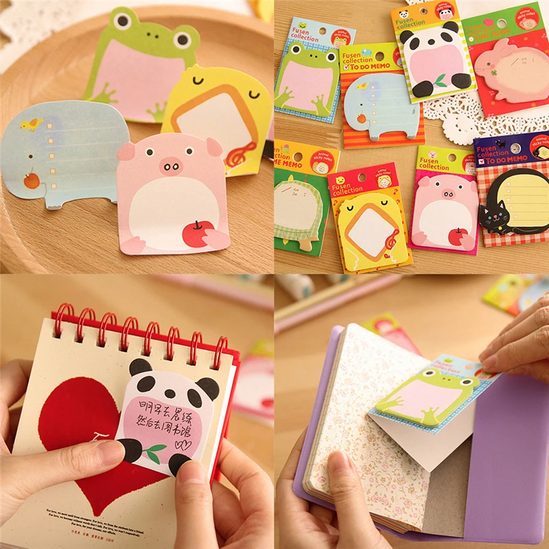 

8pcs DIY Kawaii Animal Sticky Notes Creative Post NotepadcMemo Pad Office School Supplies Stationery Gift