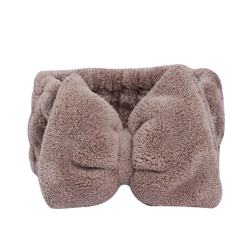 

Coral Fleece Headband Elastic Big Bowknot Soft Comfortable DIY for SPA Bath Shower Makeup Wash Face Hairbands Hair Accessories