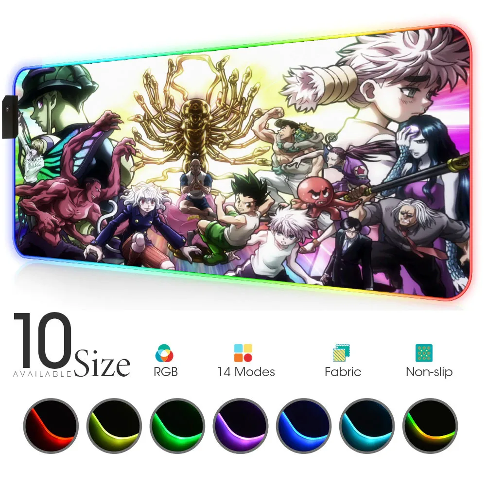 

Hunter X Hunter Led Carpet Anime Mousepad Company Rgb Rug Deco Gaming Deck Table Gamer for Pc Keyboard Mat Otaku Accessories