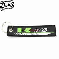 motorcycle embroidery key holder chain collection keychain for kawasaki j125 badge keyring