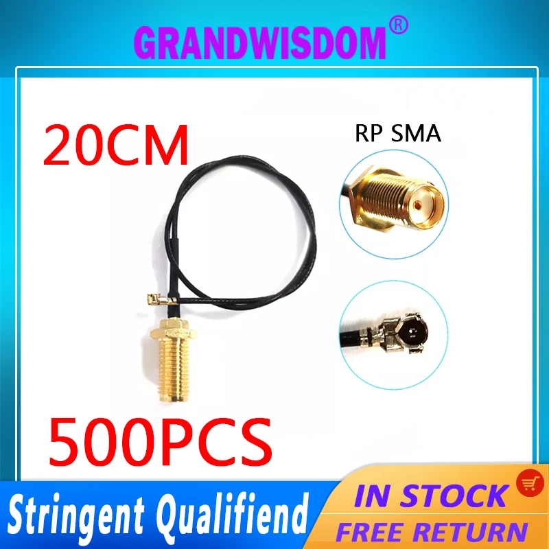 

500pcs 20cm IPEX IPEX1 Antenna Extension Cable UFL to RP SMA Male antenna WiFi Pigtail Cable IPX to RP-SMA female to IPX 21cm