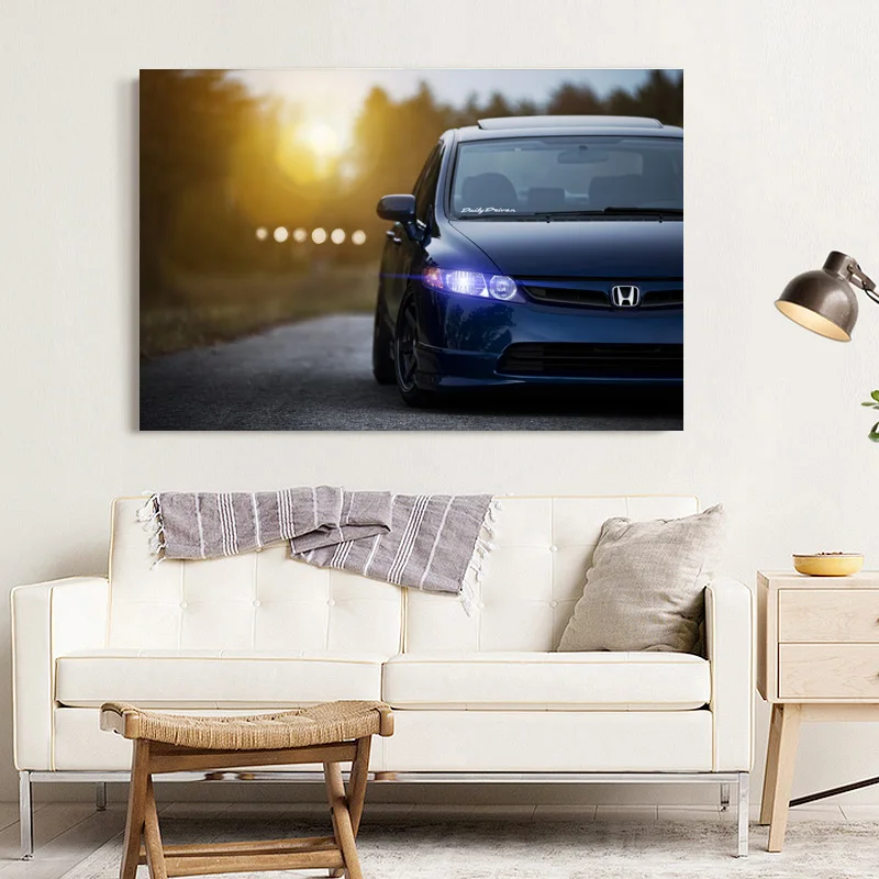 Спортивные автомобили Honda Civic художественные принты на стену картины для декора