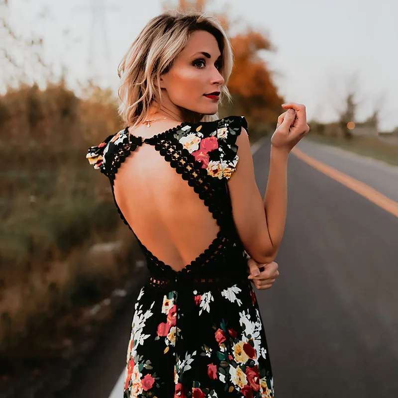 

Autumn Vestido Longo Sexy Vintage Floral Print V Neck Long Dress Women Lange Jurken Plus Size Formal Elegant Party Night Frocks