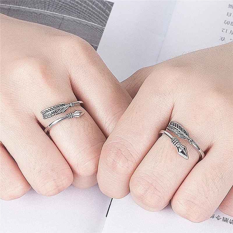 Винтажное кольцо с наконечником из перьев покрытое серебром 925 пробы для мужчин и