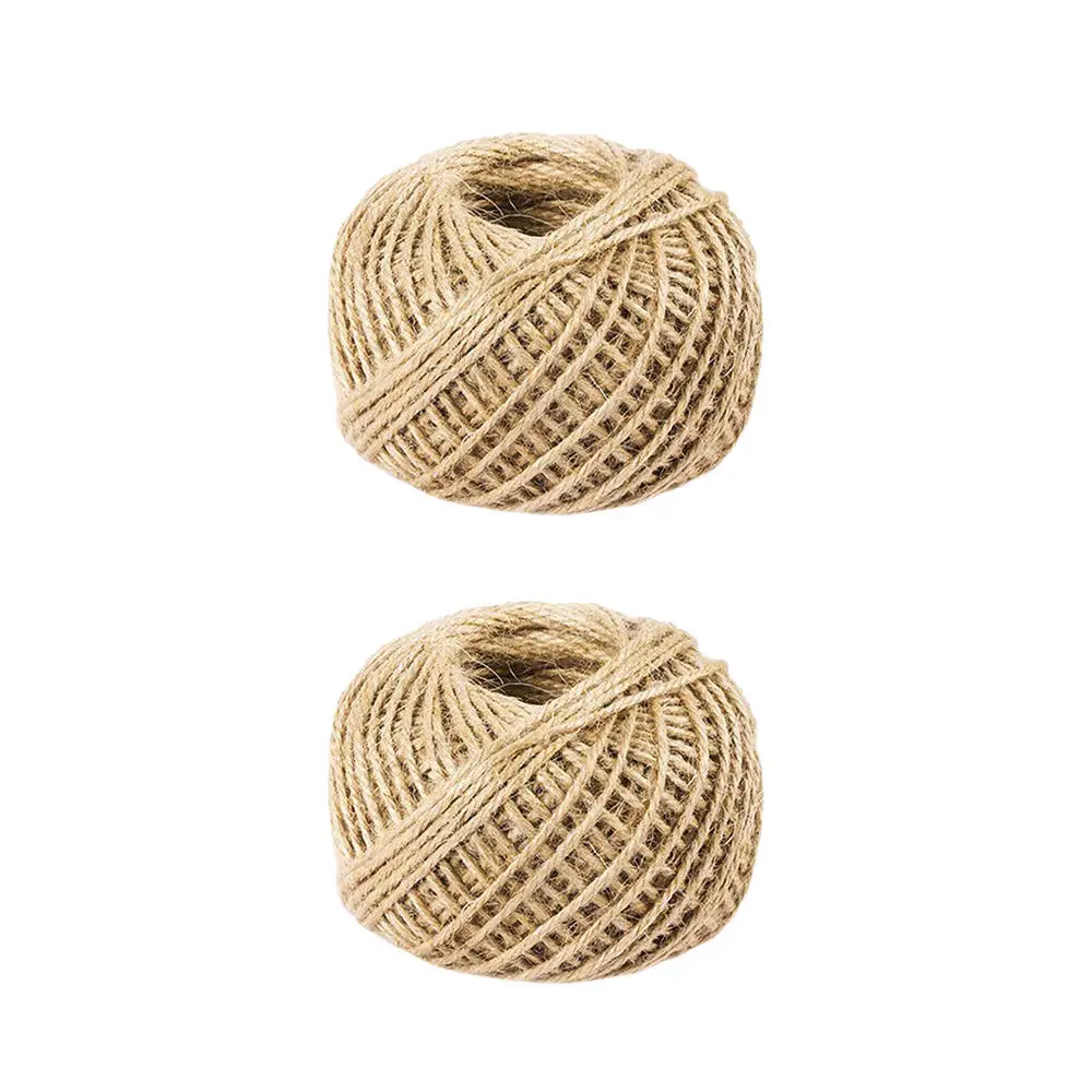 2 рулона 50 м натуральный Мешковина джутовый шнур-шпагат пеньковая веревка