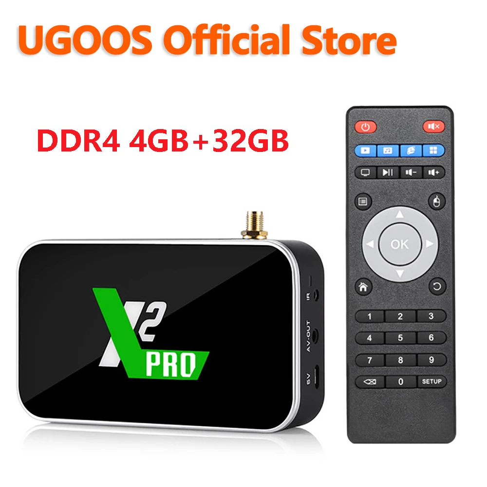 Приставка Смарт ТВ UGOOS X2 PRO Android 9 0 Amlogic S905X2 4 Гб DDR4 32 ГБ 2 4G Φ Wi Fi 1000M Bluetooth 4K HD