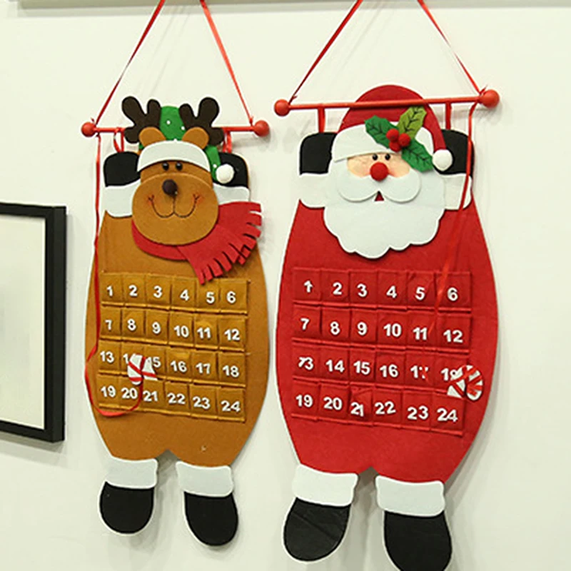 

Christmas Calendar Santa Claus Snowman Santa Claus Xmas Advent Timer Door Wall Window Christmas Decor Advent Calendars Decor