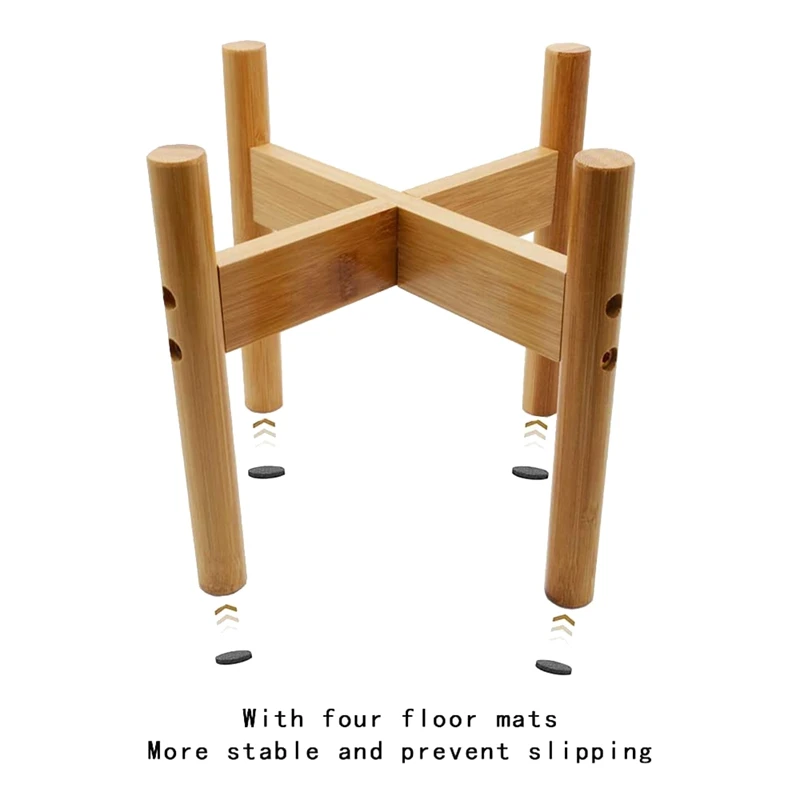 

4 Pcs Indoor Plant Stand Bamboo Flower Pot Holder,Natural Potted Display Rack, 2 Pcs 20 X 20cm & 2 Pcs 33 X 33cm