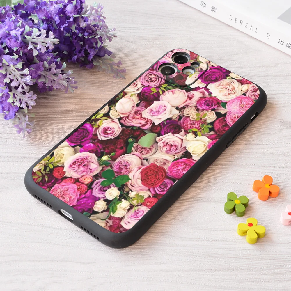 

For iPhone Designer Floral Print Soft Matt Apple Case