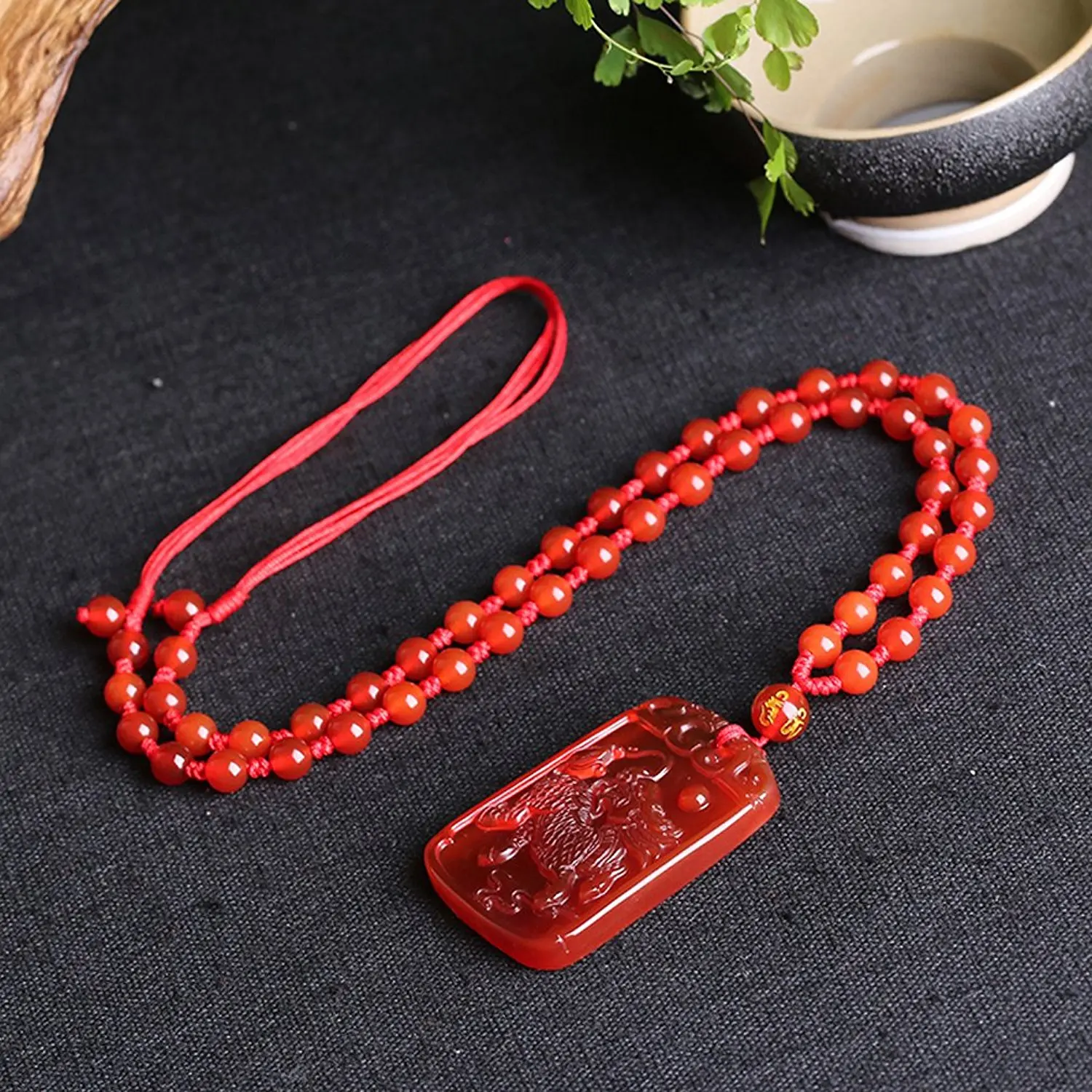 LETSFUN Fine Jewelry Superb Technology Red Agate Kirin Brave Troops Peace Wealthy Necklace Pendant Free Shipping | Украшения и