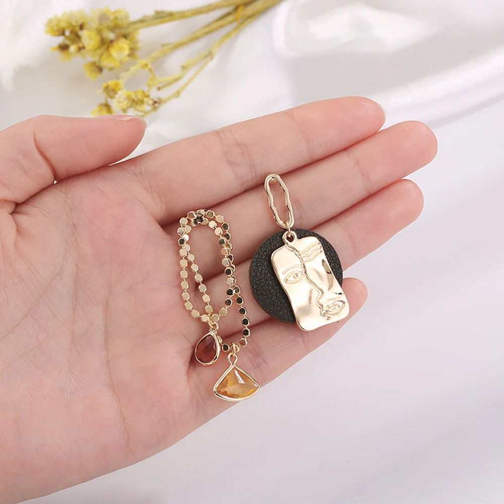 Асимметричные кисточки металлические абстрактные линии контур лица Подвесные