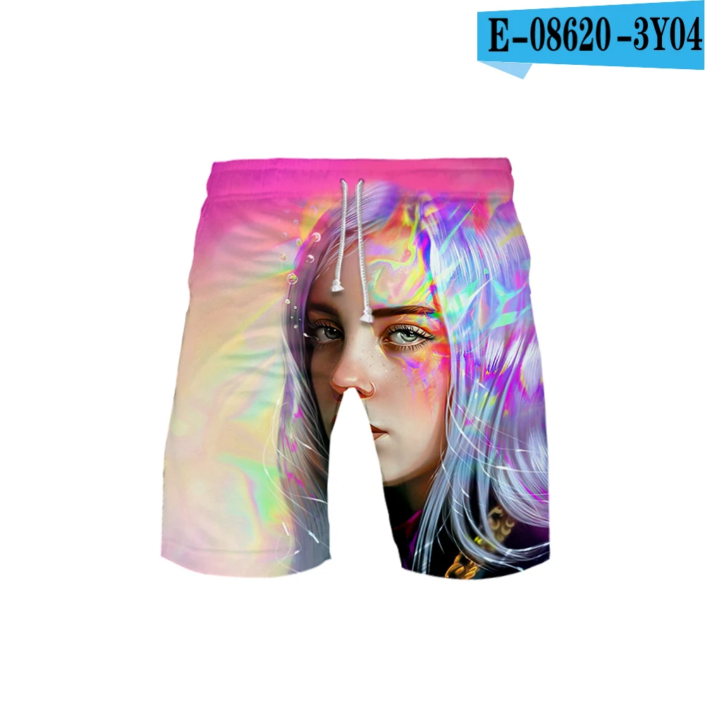 Billie Eilish Never Broke agne, комплект из 2 предметов с 3D принтом, летняя популярная хип-хоп модная уличная футболка, комплект из рубашки и коротких штанов - Цвет: 3y04