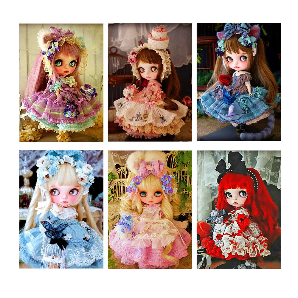 

5D draw cute doll round drill full drill DIY cross stitch decorative painting 30 * 40cm for sale