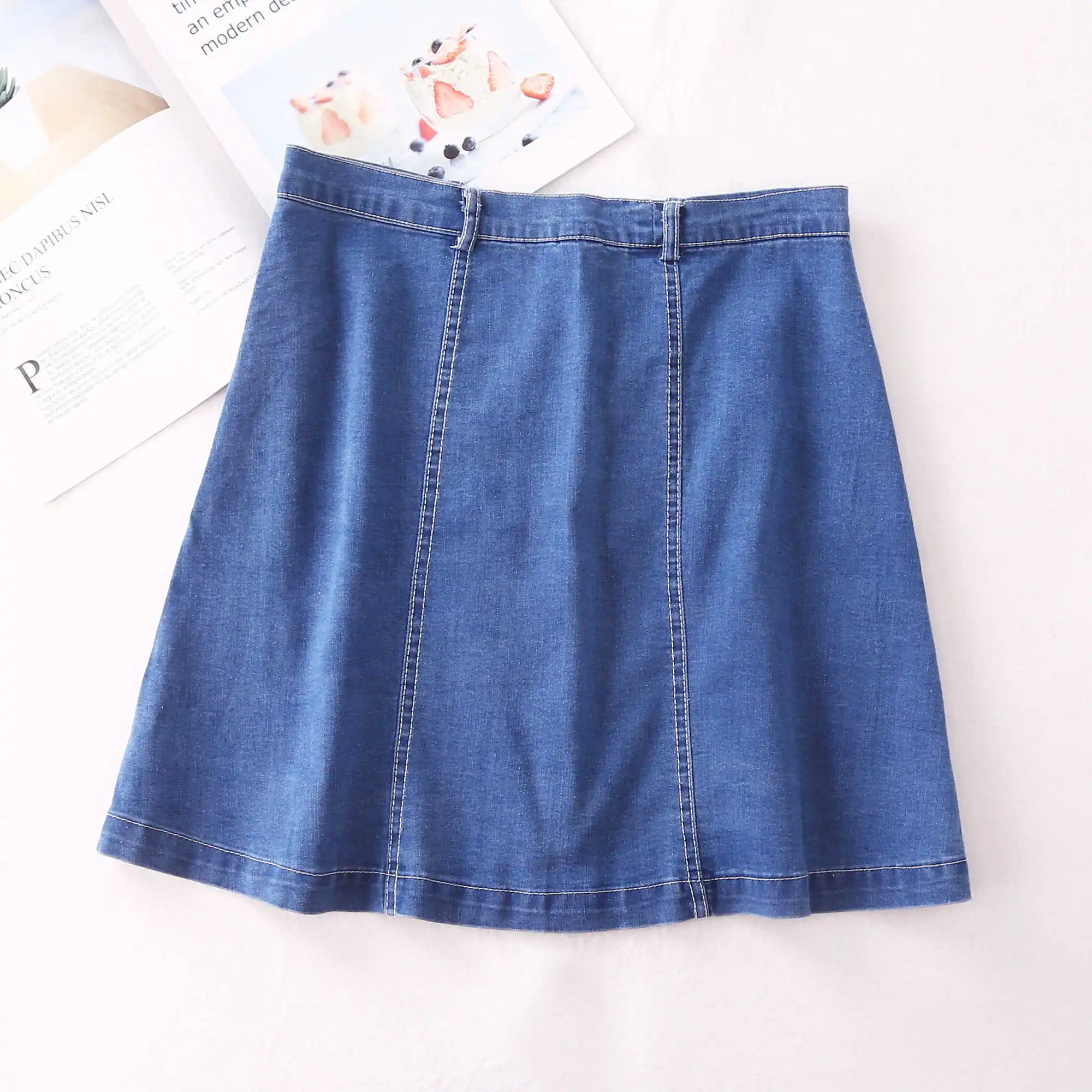 

2020 New Spring and Summer Korean Style Denim Skirt A- Line Skirt Women's High Waist Hip Skirt Short Skirt Slimming Trendy
