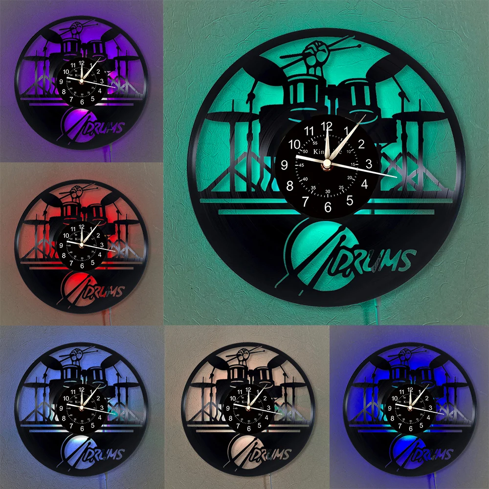 

The Bank Clock 12-Inch Vinyl Record Wall Clock | Unique Gifts For Rock Music Lovers | Home Decor 7 Color Lighting Wall Clock