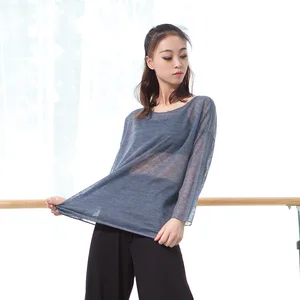 Рубашка для фитнеса и йоги, спортивная женская футболка, спортивный топ для йоги, быстросохнущая Спортивная танцевальная тренировочная рубашка, дышащая