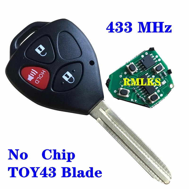 3 кнопки дистанционного ключа 433 МГц 4D67G чип FOB для 2005-2008 Toyota Hilux FCC ID: MDL B42TA B41TA |