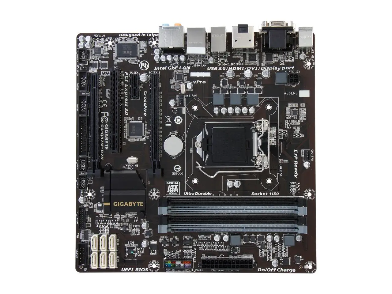 Preise Für GIGABYTE GA-Q87M-D2H Desktop Motherboard LGA 1150 Intel Q87 HDMI SATA 6 Gb/s USB 3,0 Micro ATX Intel Motherboard