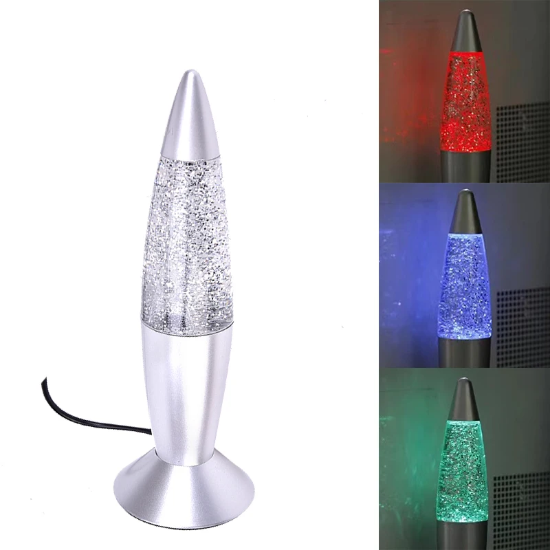 

USB Multicolor Lava Lamp Color Changing лава лампа RGB LED Glitter Night Light Table Lamp Party Christmas Living Room Home Decor