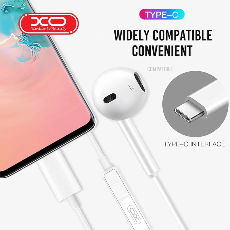 XO EP8 музыкальные стереонаушники проводные наушники Type C спортивные с микрофоном