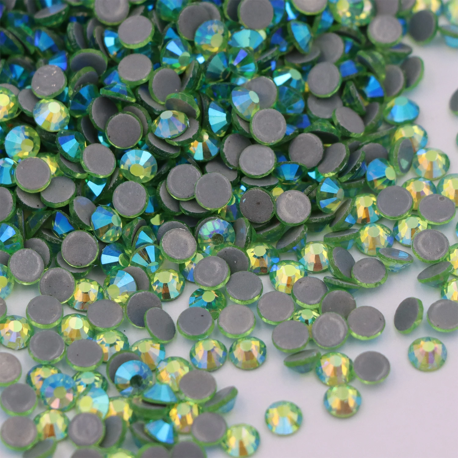 

Peridot AB Hotfix Rhinestones Hot Melt Flat Back Crystals Iron on Strass Glitters for Wedding Dress Clothing Costume Sequins Art