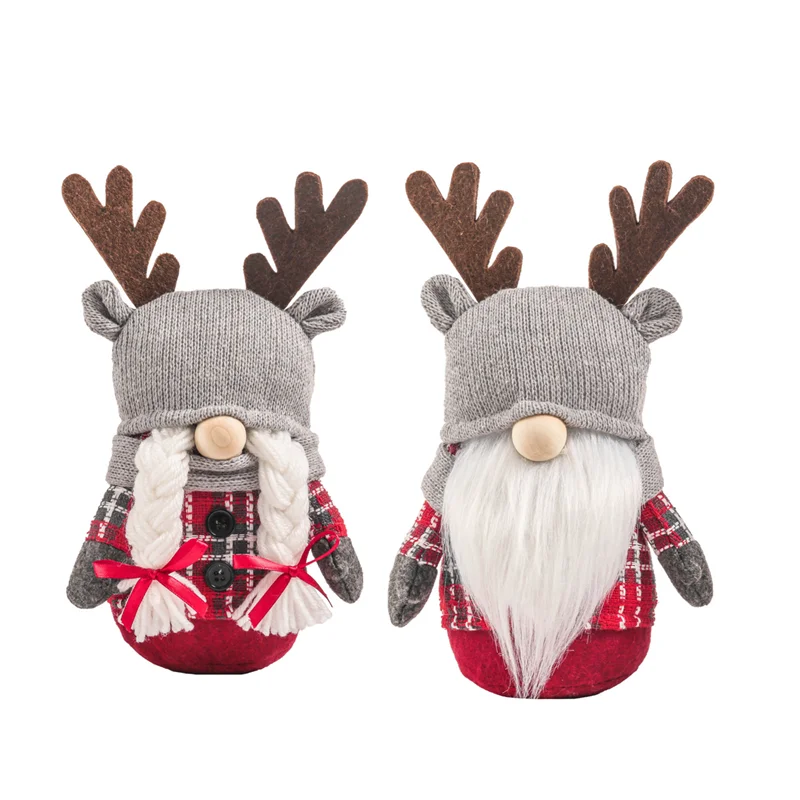 

Рождественское украшение, рог, карликовая кукла, клетчатая кукла, безликовая кукла, окошко для рабочего стола, креативный подарок, рождеств...