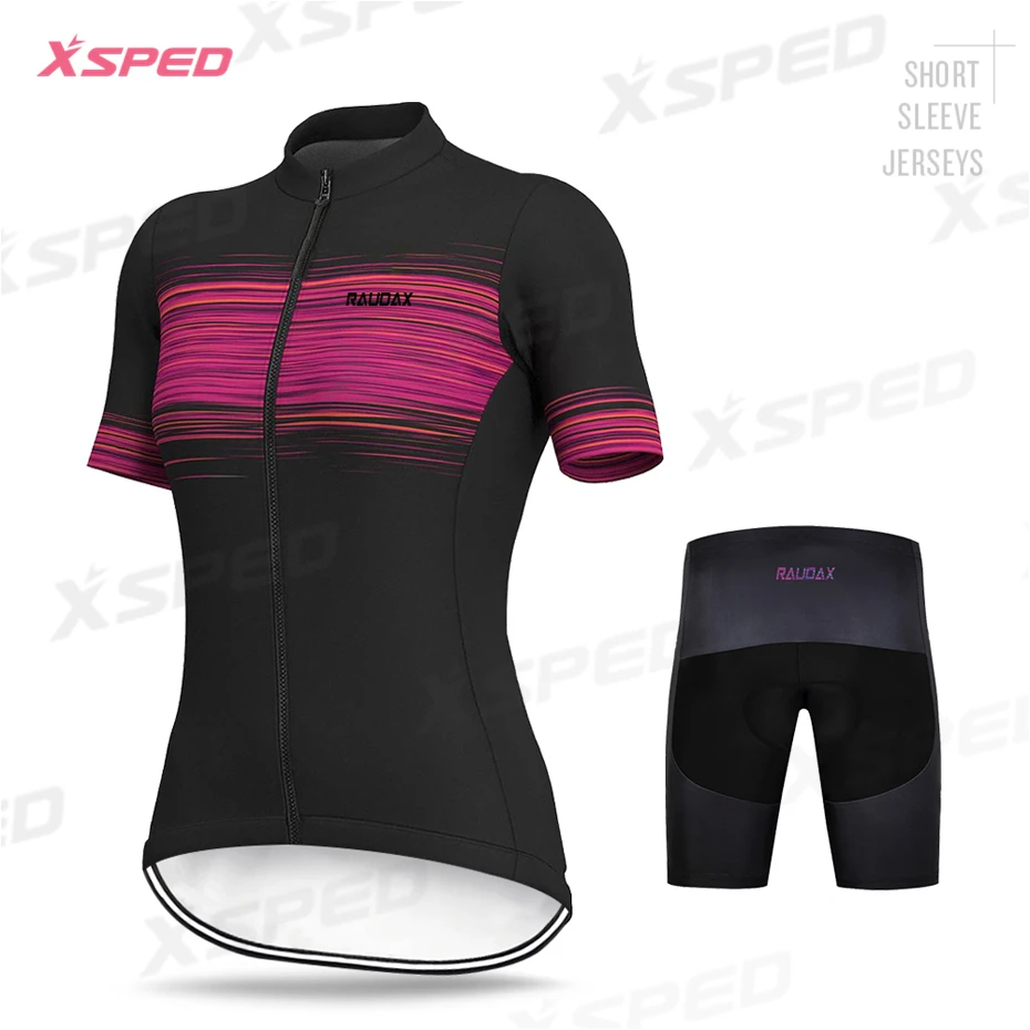 Cycling Jersey Sets Женская одежда для велоспорта, костюм для шоссейного велосипеда с коротким рукавом, комплект из Джерси, одежда для горного велосипеда, Женская командная форма для триатлона MTB - Цвет: Cycling Jersey Sets
