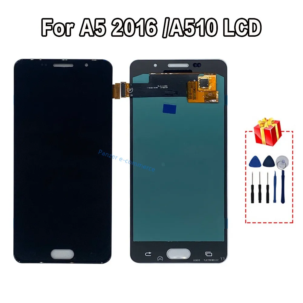 

100% Test LCD AMOLED per Samsung Galaxy A5 2016 A510F A510M A510FD A5100 A510 Display LCD Touch Screen Digitizer Assembly