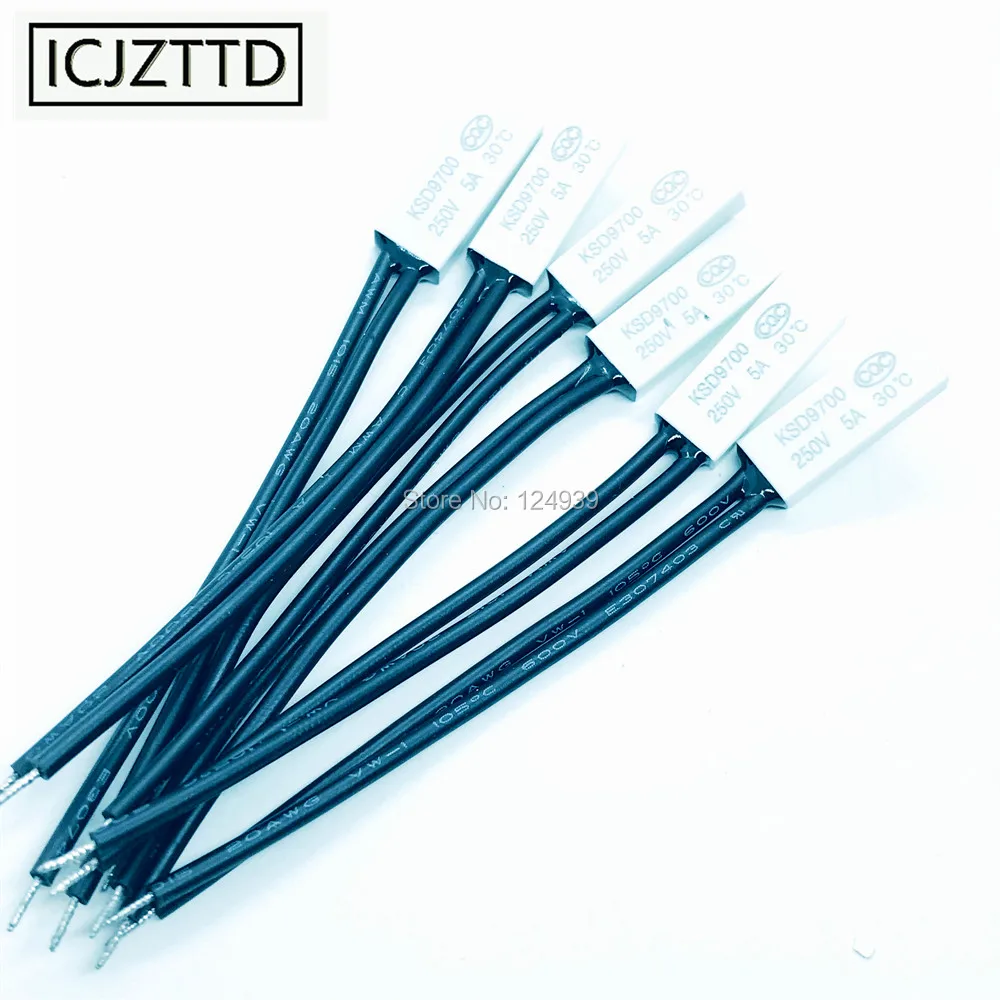1 шт. KSD9700 15 ℃ 20 25 30 35 40 термостат 5A 250V пластиковый терморегулятор переключатель